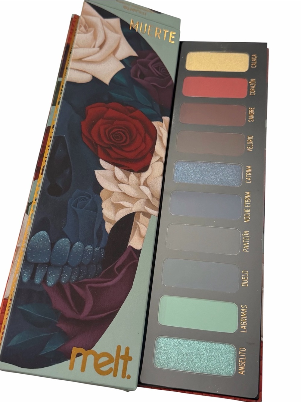 Melt Cosmetics MUERTE Eyeshadow Palette NEW Jewel Tones Luxury Gothic Skull Art